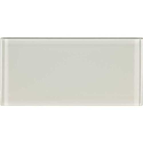 Arctic Ice 3 in. x 6 in. Glossy Glass White Subway Tile (1 sq. ft. / case)