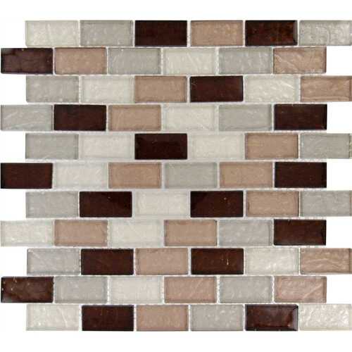 Ayres Blend 11.75 in. x 12 in. Glossy Glass Mesh-Mounted Mosaic Tile (0.98 sq. ft./Each)