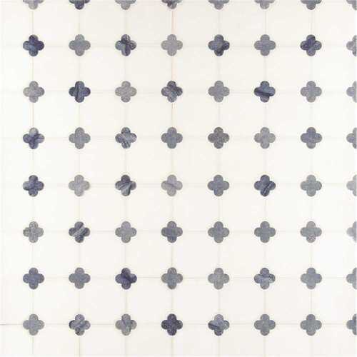 Azula Floret 12 in. x 12 in. x 10 mm Polished Marble Mosaic Tile (10 sq. ft. / case)