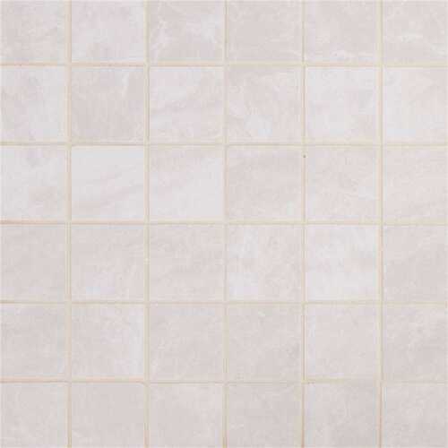 Pavia Gray 12 in. x 12 in. Matte Porcelain Mesh-Mounted Mosaic Floor and Wall Tile (8 sq. ft./Case) - pack of 8