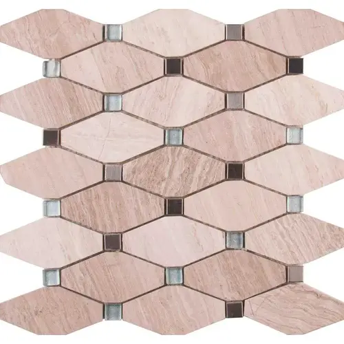 Weathered Dune Elongated Octagon 12.25 in. x 15.25 in. Textured Glass Metal Look Wall Tile (11 sq. ft./Case)