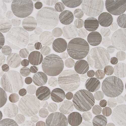 Serenity Stone River Rock 12.38 in. x 12.5 in. Textured Marble Floor and Wall Tile (10 sq. ft./Case) - pack of 10