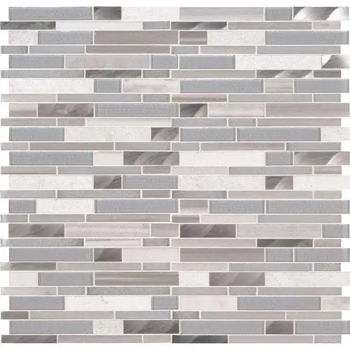 Harlow Interlocking 12 in. x 12 in. x 8mm Glass Stone Metal Mesh-Mounted Mosaic Tile (10 sq. ft./case) - pack of 10