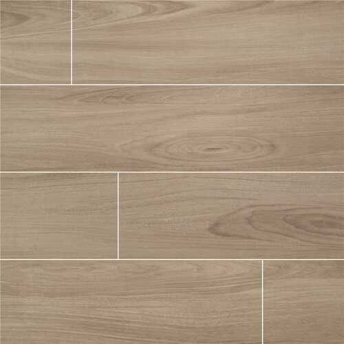 Brooksdale Poplar 9.84 in. x 39.37 in. Matte Porcelain Floor and Wall Tile (13.89 sq. ft./Case) - pack of 10