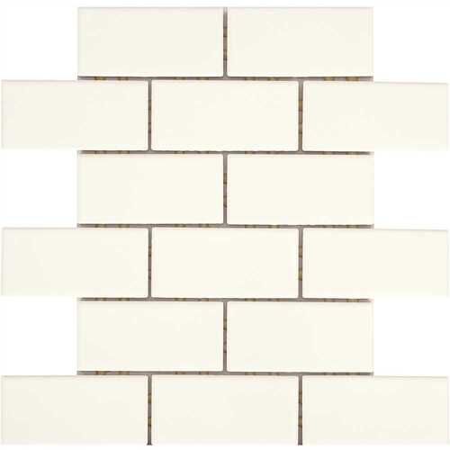 Daltile RE1524BWHD1P2 Restore Bright White 12 in. x 12 in. x 6.35 mm Ceramic Mosaic Wall Tile (0.83 sq. ft./Each)