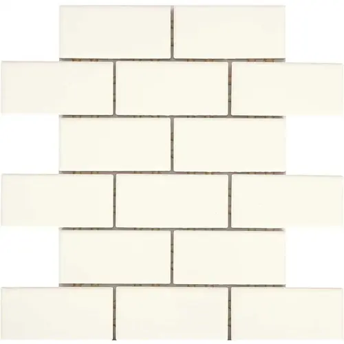 Daltile RE1524BWHD1P2 Restore Bright White 12 in. x 12 in. x 6.35 mm Ceramic Mosaic Wall Tile (0.83 sq. ft./Each)