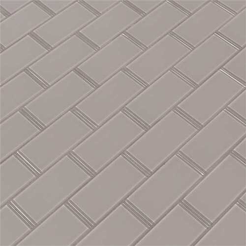 Oyster 11.88 in. x 13.88 in. Textured Glass Subway Wall Tile (9.7 sq. ft./Case)