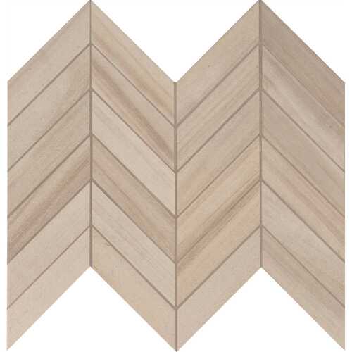 Havenwood Dove Chevron 12 in. x 15 in. Matte Porcelain Wood Look Floor and Wall Tile (10 sq. ft./Case)