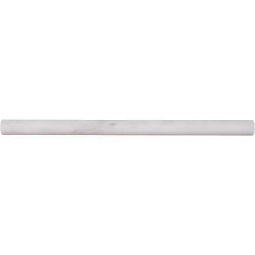 Greecian White Pencil Molding 0.75 in. x 12 in. Polished Marble Wall Tile (1 lin. ft.)