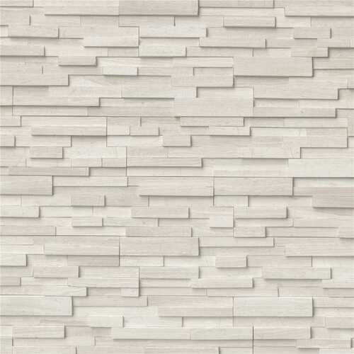 White Oak 3D Ledger Panel 6 in. x 24 in. Honed Marble Wall Tile ( / 60 sq. ft. / pallet)