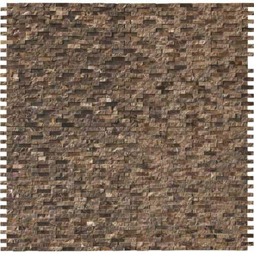 Emperador 12 in. x 12 in. Textured Marble Floor and Wall Tile (1 sq. ft./Each)