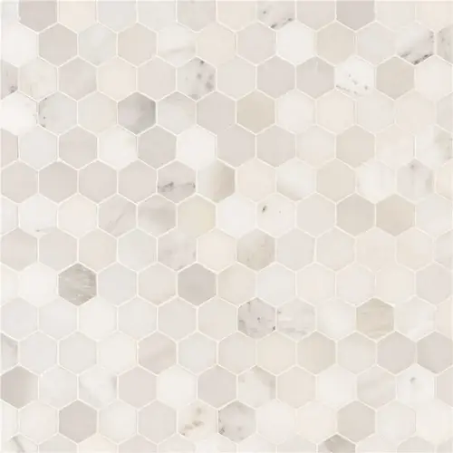 Arabescato Carrara 12 in. x 12 in. Honed Marble Mesh-Mounted Mosaic Floor and Wall Tile (9.8 sq. ft./Case)