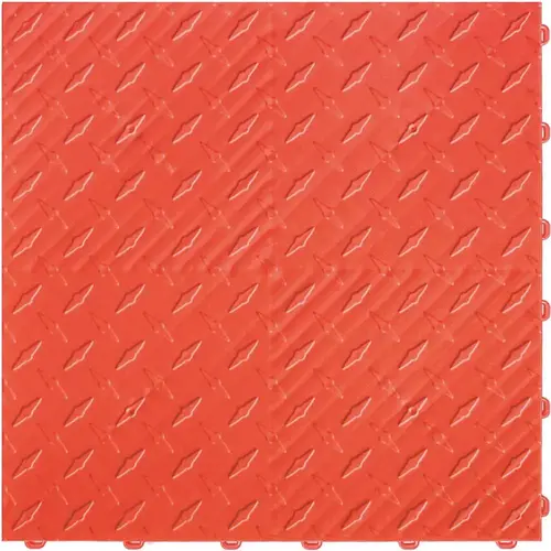 Swisstrax A504.201.300-9 15.75 in. x 15.75 in. Racing Red Diamond Trax 9-Tile Modular Flooring Pack (15.5 sq. ft./case)