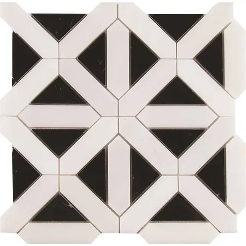 Retro Fretwork 12 in. x 12 in. Mixed Marble Look Floor and Wall Tile (10 sq. ft./Case)