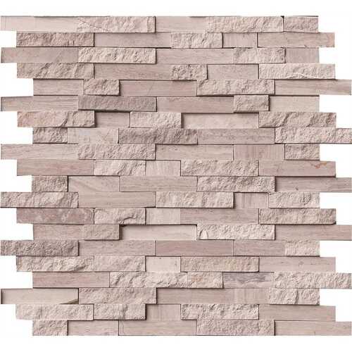 White Quarry 12 in. x 12 in. Textured Marble Floor and Wall Tile (10 sq. ft./Case) - pack of 10