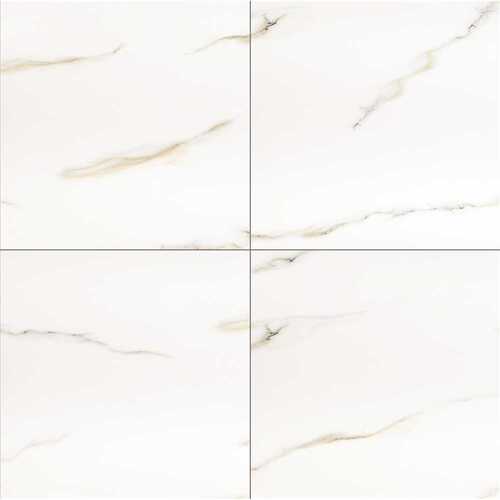 Aria Bianco 24 in. x 24 in. Polished Porcelain Floor and Wall Tile (16 sq. ft. / Case) - pack of 4