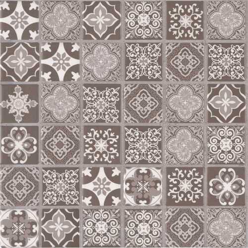 Encaustic Anya Charcoal 11.81 in. x 11.81 in. Glossy Porcelain Wall Tile (14.55 sq. ft./Case) - pack of 15