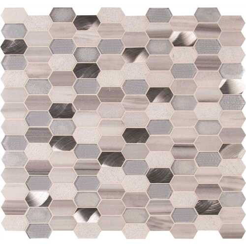 Harlow Picket 11.5 in. x 12.4 in. x 8 mm Textured Multi-Surface Mesh-Mounted Mosaic Tile (9.9 sq. ft./Case) - pack of 10