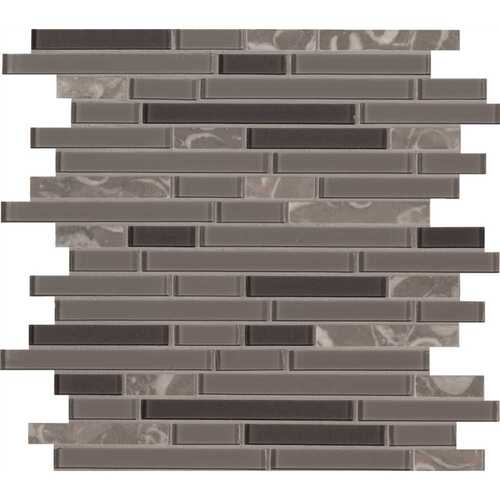 Lorena Grigio Interlocking 11.88 in. x 13.75 in. Textured Glass; Stone Look Wall Tile (19.6 sq. ft./Case) - pack of 20