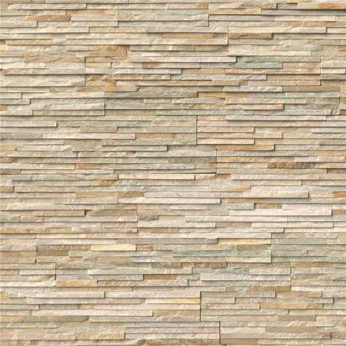 Golden Honey Pencil Ledger Panel 6 in. x 24 in. Natural Quartzite Wall Tile ( / 64 sq. ft. / pallet)