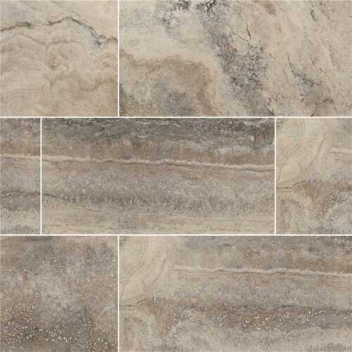 Tuscany Azul 12 in. x 24 in. Polished Porcelain Stone Look Floor and Wall Tile (16 sq. ft./Case)