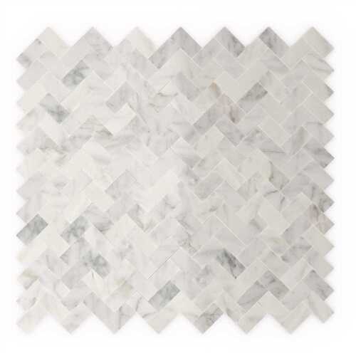 Inoxia SpeedTiles IS02A2C117014L Ocean White and Gray 12.09 in. x 11.65 in. x 5mm Stone Self-Adhesive Wall Mosaic Tile (11.76 sq. ft. /case)