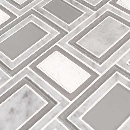 Soho Stax 11.25 in. x 13 in. Mixed Glass Stone Look Wall Tile (9.4 sq. ft./Case) - pack of 10