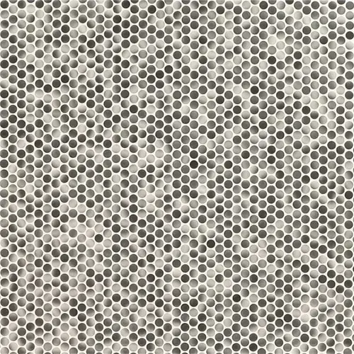 Penny Round Grigio Mix 12 in. x 13 in. x 6 mm Glazed Porcelain Mesh-Mounted Mosaic Tile (14.36 sq. ft. / case) - pack of 13