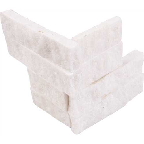 MS International, Inc QARCWHI66COR Arctic White Ledger Corner 6 in. x 6 in. Natural Marble Wall Tile (2 sq. ft. / case)