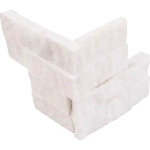 MS International, Inc QARCWHI66COR Arctic White Ledger Corner 6 in. x 6 in. Natural Marble Wall Tile (2 sq. ft. / case) - pack of 4