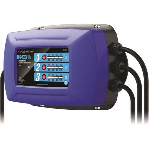 SCHUMACHER ELECTRIC SC1389 Schumacher Ship 'n Shore Marine 12-Volt 15-Amp Three-Bank On-Board Sequential Battery Charger