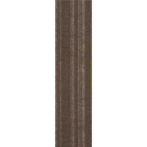 Foss 7STPP49016TP Brown Commercial/Residential 9 in. x 36 in. Peel and Stick Carpet Tile Plank 16 Tiles/Case (36 sq. ft.)