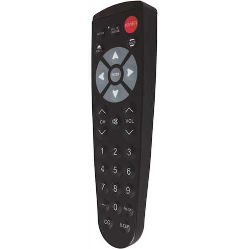 CR4-B, Full Function TV Remote Control for All Samsung and LG TVs (Black Case and Black Membrane)