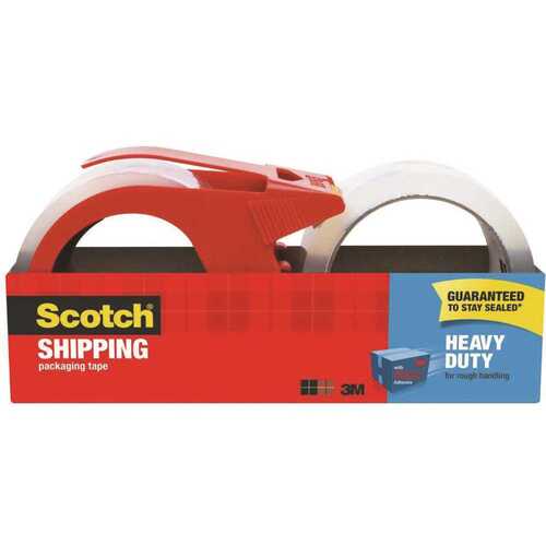 SCOTCH 3850-2-1RD-DC 1.88 in. x 54.6 yds. Heavy Duty Shipping Packaging Tape with Dispenser