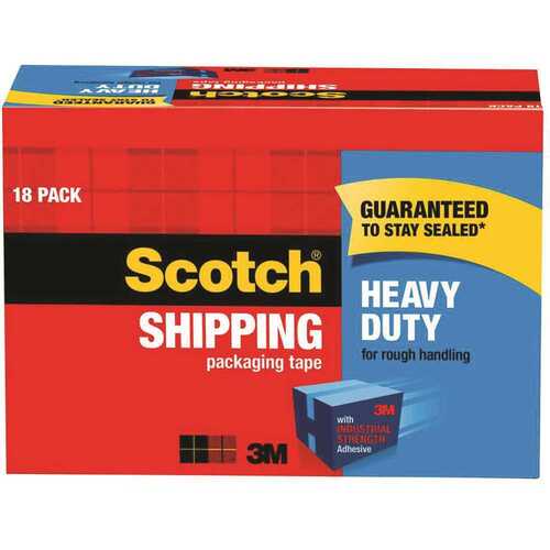 SCOTCH 3850-18CP 1.88 in. x 163.8 ft. Heavy Duty Shipping Packaging Tape (-Packs)