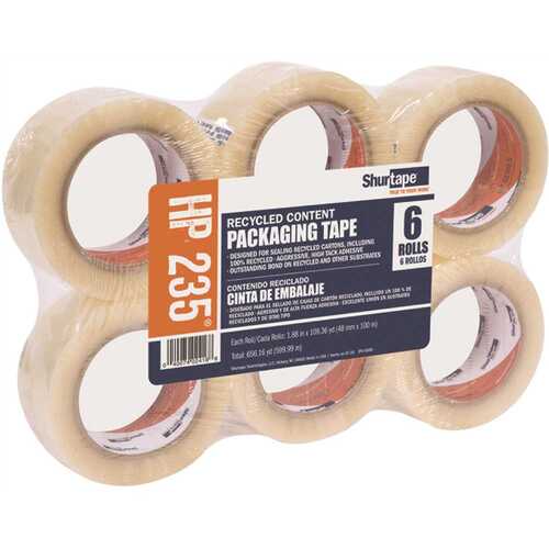 HP 235 Hot Melt Packaging Tape for Recycled Cartons, Clear, 2 mils, 48 mm x 100 m []