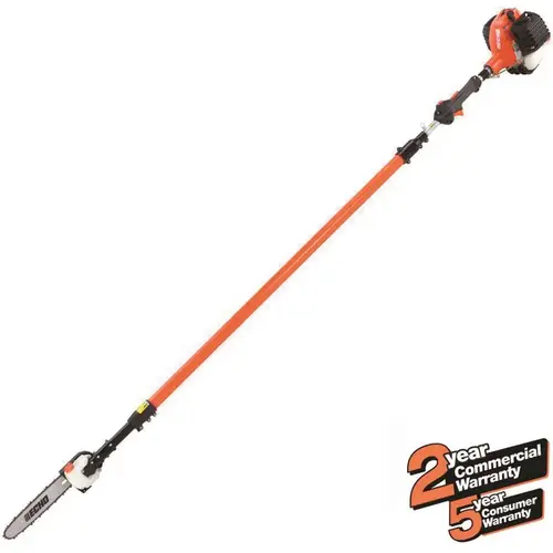 Echo PPT-2620H 25.4cc 12" Gas Power Pruner Pole Saw With 12" Bar Length And Inline Handle Orange