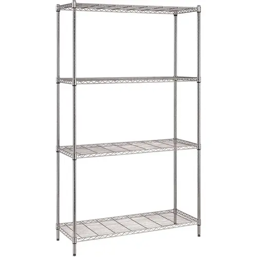 Convenient Wire Shelving Unit, 4-Shelf, 18 in. W x 36 in. L x 72 in. H, Chrome