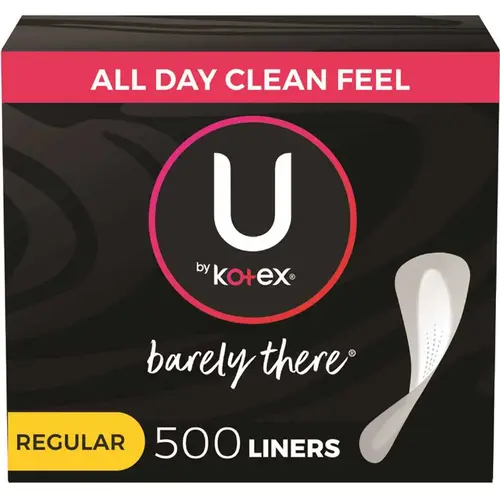 U by Kotex 48379 Barely There Thin Panty Liners, Light Absorbency, Regular Length, Unscented - pack of 6