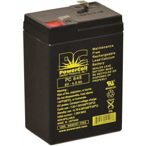POWERCELL PC645 6v 4 Ah Battery Sealed Lead Acid Recharg No Spill Agm F1 Terminal