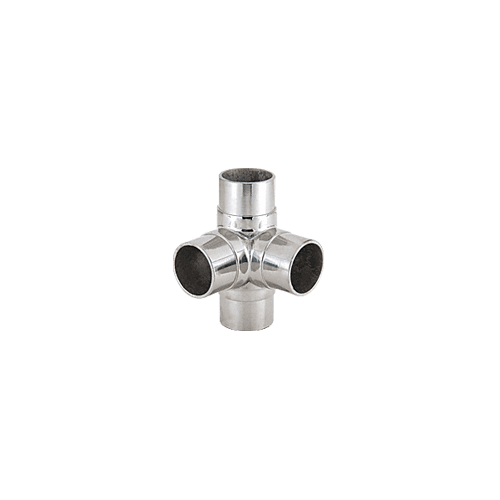 Polished Stainless Side Outlet Tee for 1-1/2" Tubing