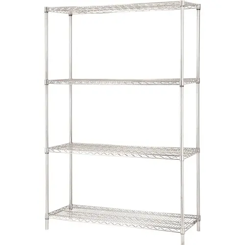 18 in. x 36 in. x 71 in. Chrome Steel 4-Tier Industrial Shelving Unit