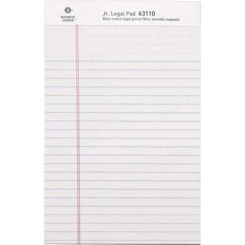Business Source BSN63110 Micro-perforated Legal Ruled Pads- Junior Legal