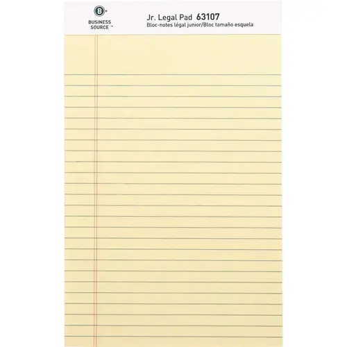 Business Source BSN63107 Micro-perforated Legal Ruled Pads - Junior Legal