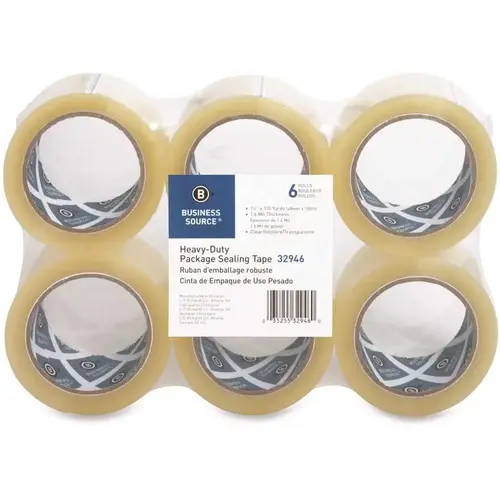 Business Source BSN32946 3 in. Core, 110 yds., 1.6 mil. Sealing Tape, Heavy Duty, Clear