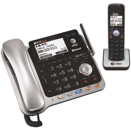 AT and T ATTTL86109 DECT 6.0 2-Line Corded/Cordless Bluetooth Phone System