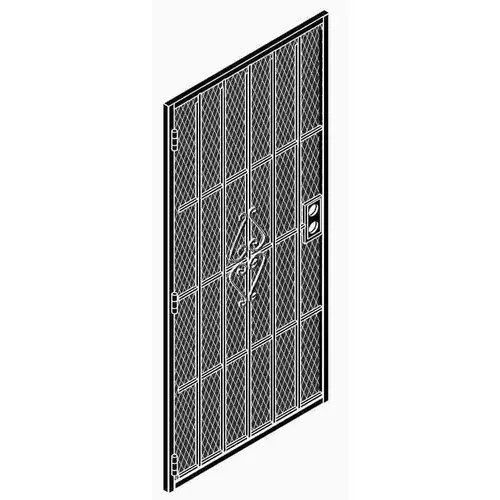 STEEL SECURITY DOOR BLACK 36 INCH X 80 INCH