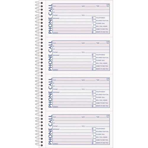 Tops TOP4003 Carbonless Phone Message Book