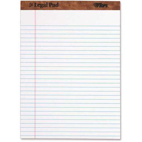 Tops TOP7533 Paper Pads Legal Rule Letter Size, White (50 Sheet Pads Dozen)
