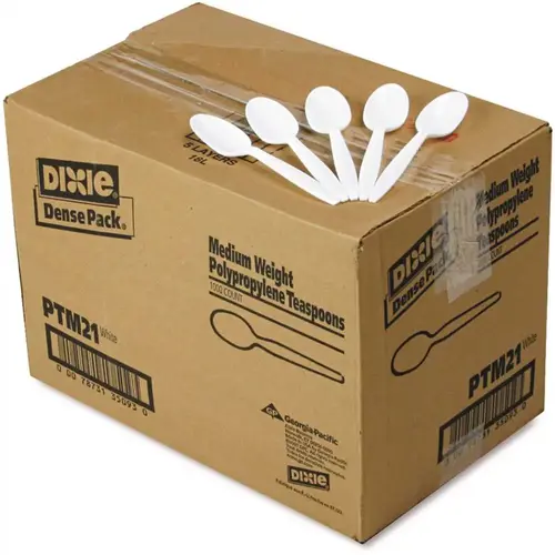 DIXIE TEASPOON MEDIUM WEIGHT POLYPROPYLENE WHITE 5.75 INCH - pack of 1000